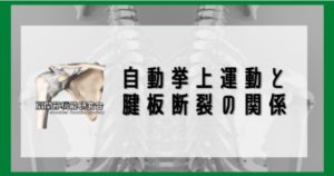 肩関節の自動挙上運動と腱板断裂の関係【肩関節機能研究会】